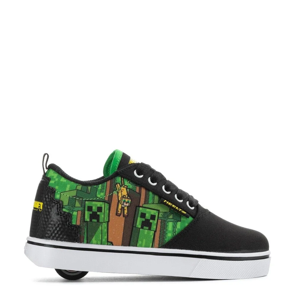 Heelys x Minecraft Pro 20 Sneaker Kids US 4 M Black Lace Up Skate Shoes ZOGG3660
